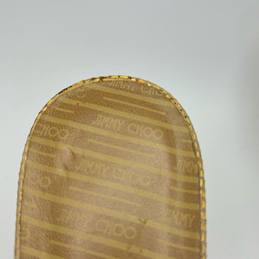 Jimmy Choo Gold Strappy Heels - Picture 11 of 16